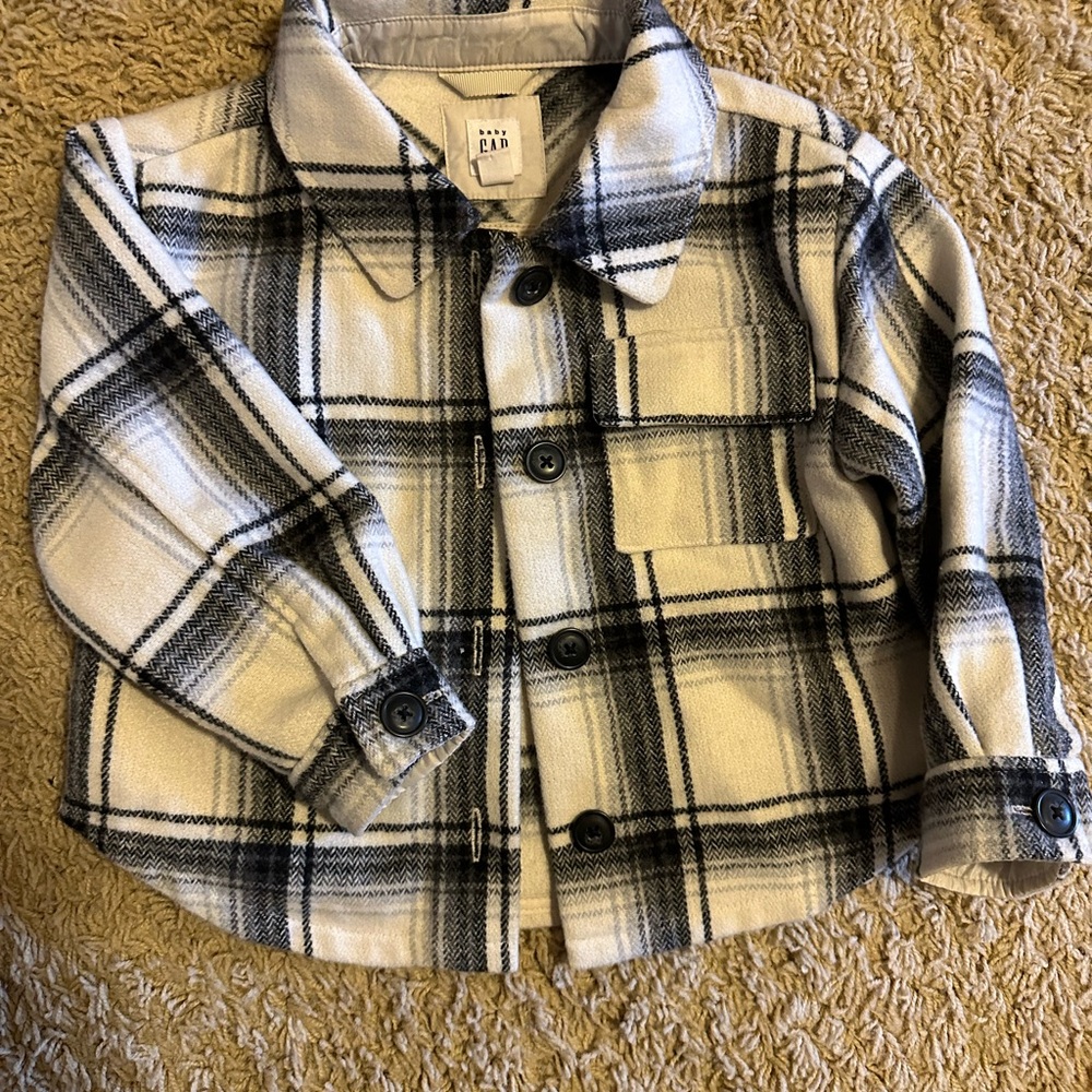Plaid Button-Up Jacket